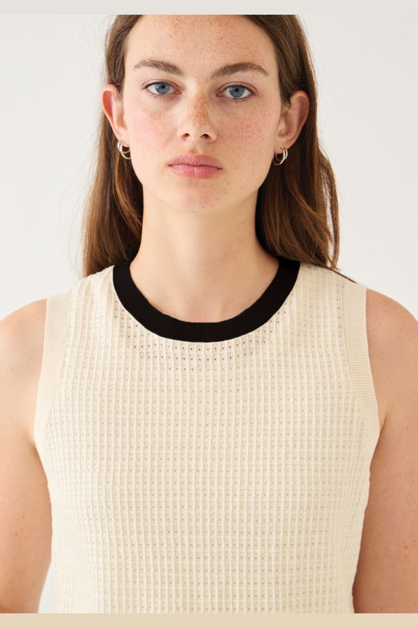 demylee Issa Waffle Pointelle Cotton Top