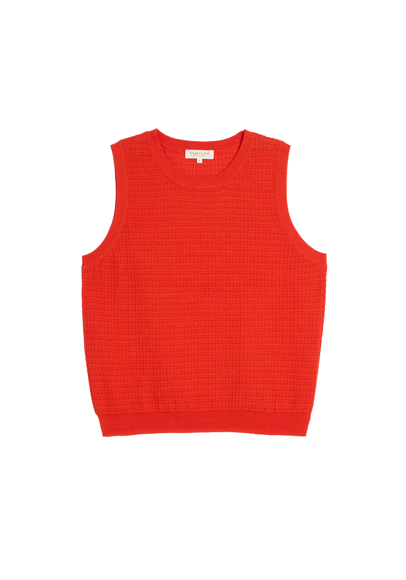 demylee Issa Waffle Pointelle Cotton Top