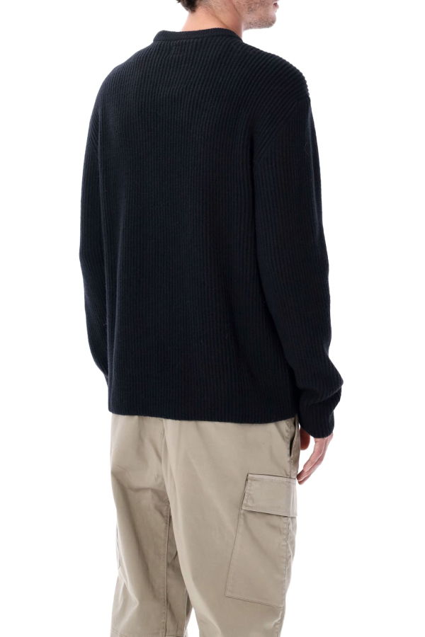 C.P. Company Wool Blend Ribbed Crewneck Sweater - Black