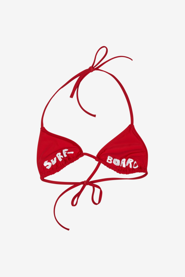 Stockholm Surfboard Club Cam Top Bikini Top - Red