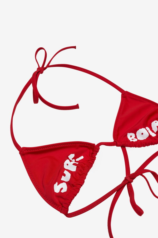 Stockholm Surfboard Club Cam Top Bikini Top - Red