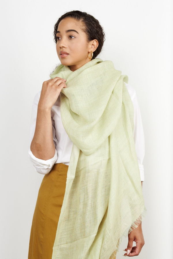 Variously Hand Woven Soft Linen Scarf