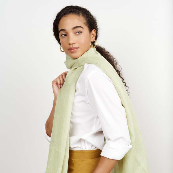 Variously Hand Woven Soft Linen Scarf