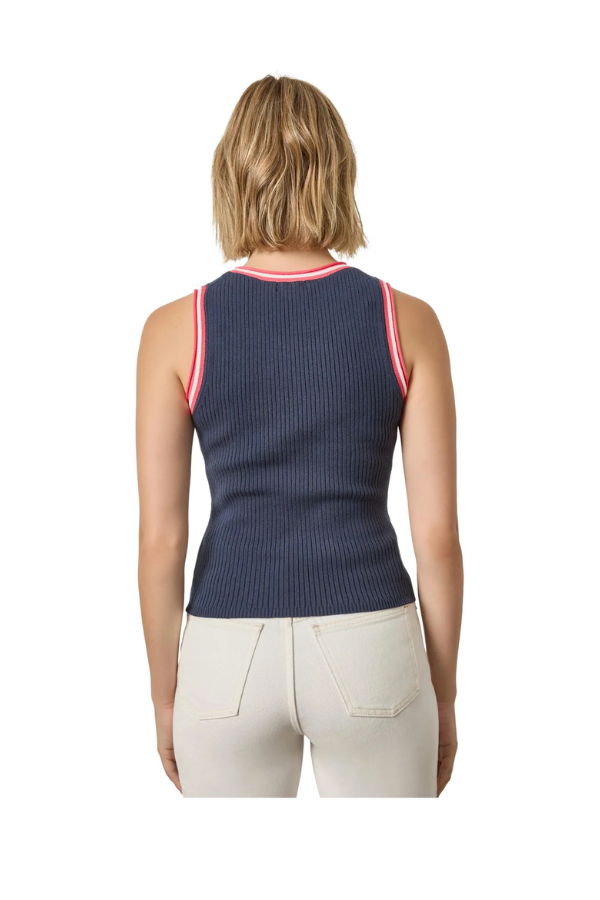 Lilla P. Contrast Trim Knit Tank