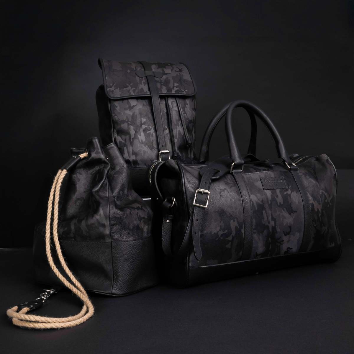 Prince of Scots Wanderlust Leather Duffle Bag - Grey Camo - Image 2 of 2