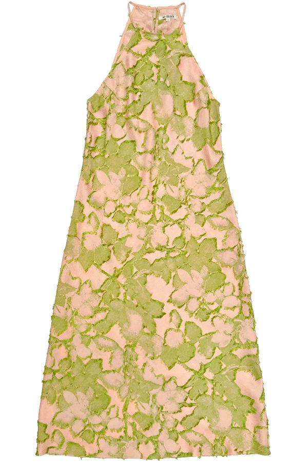 Ali Golden High Neck Bias Dress