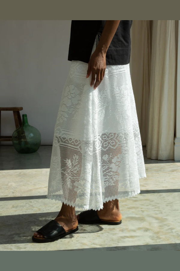 beaumont organic Lyla-Fay Cotton Lace Skirt - White