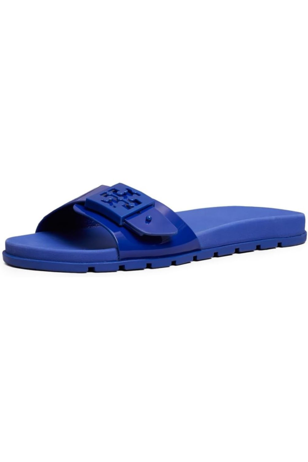 Tory Burch Mellow Buckle Slide Sandals - Dark Blue