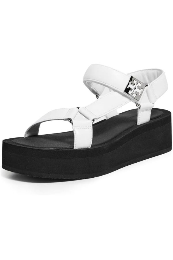 Tory Burch Mellow Platform Sandals - Optic White/Silver/Black