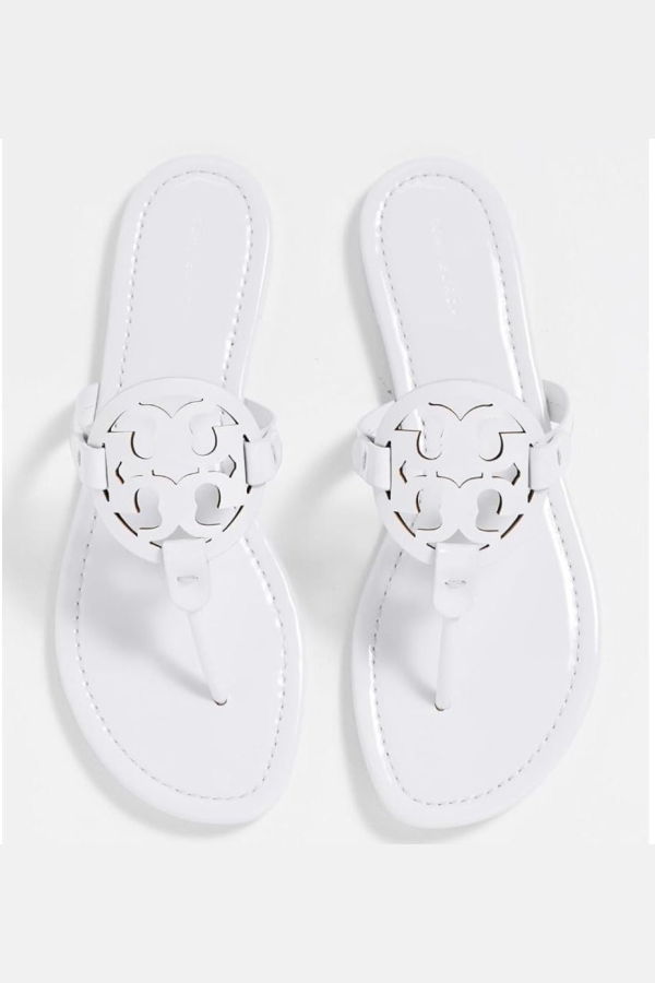 Tory Burch Miller Patent Leather Sandals - Blue Whisper