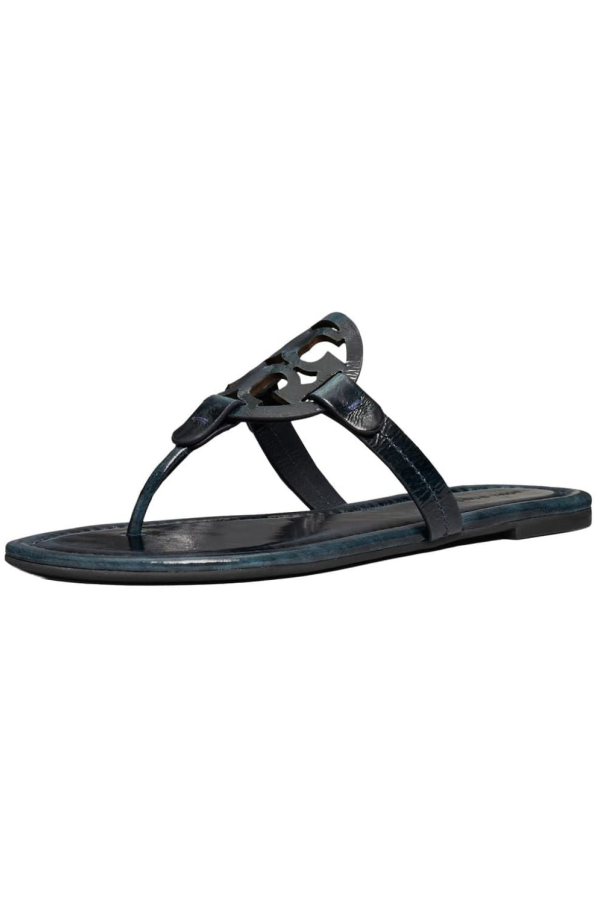 Tory Burch Miller Patent Leather Sandals - Dark Blue