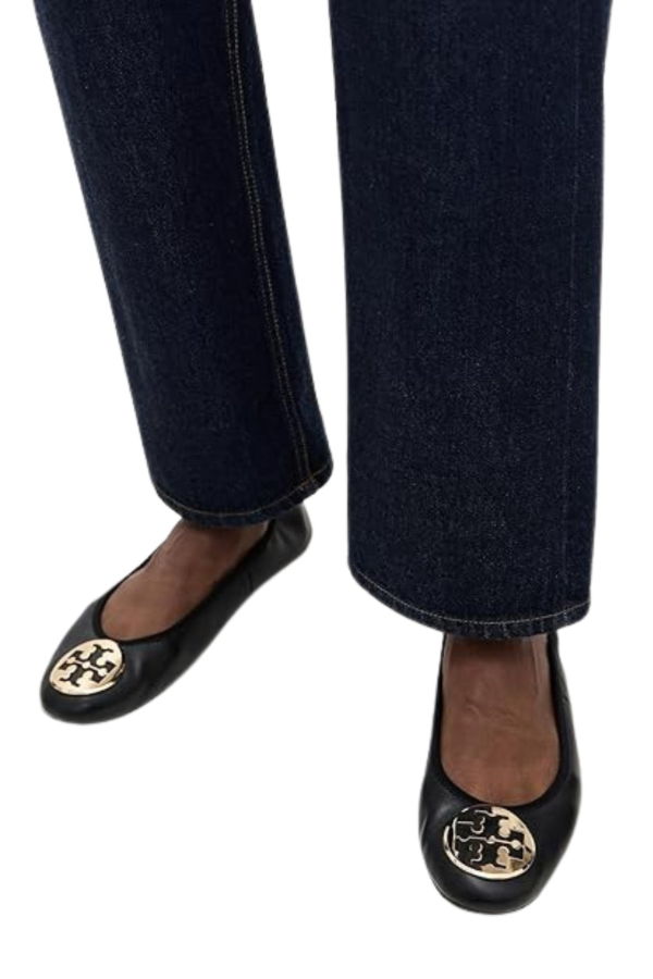 Tory Burch Reva Travel Ballet Flat - Perfect Black/Gold