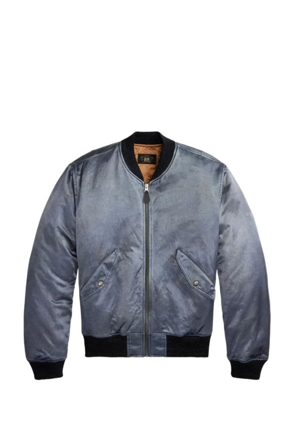 RRL Japanese Satin Tour Jacket - Vtg Blue