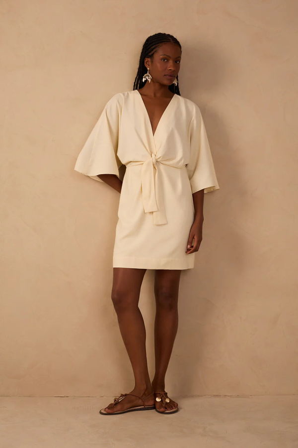 DRESS TO Tie Front Mini Dress