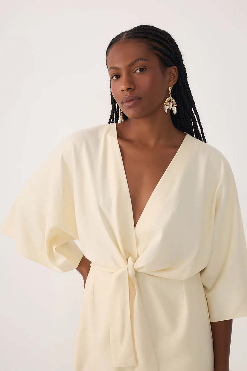 DRESS TO Tie Front Mini Dress