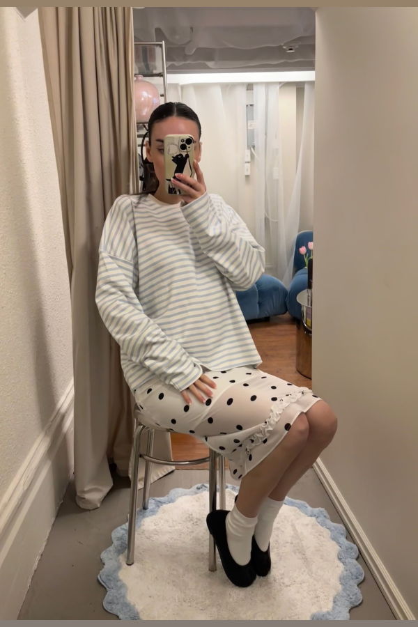 MINUS Denisa Striped Long Sleeve Top