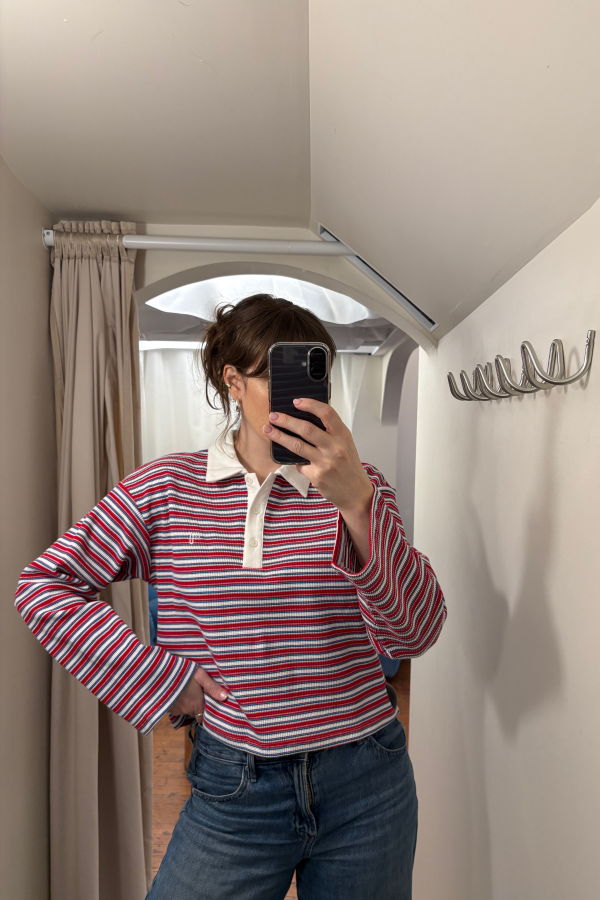 MINUS Jorina Striped Polo Top