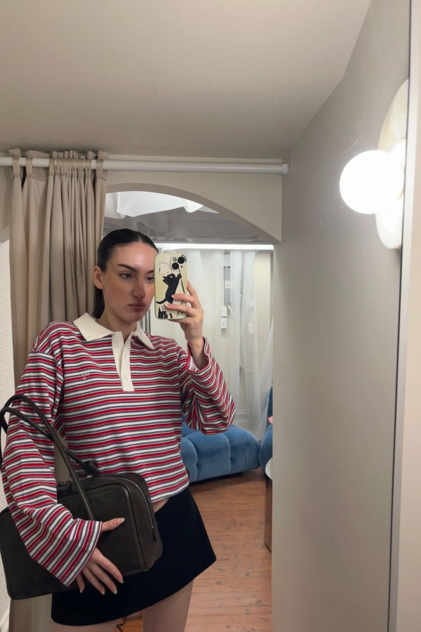 MINUS Jorina Striped Polo Top