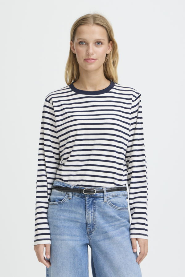 Ichi Mira Long Sleeve Striped Tee