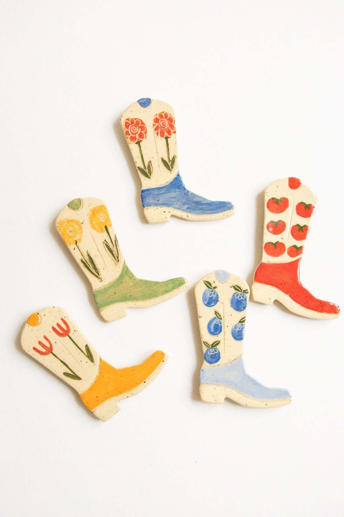 River + Fields Pottery Ceramic Cowboy Boot Magnet - Image 1 of 10