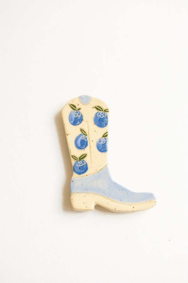 River + Fields Pottery Ceramic Cowboy Boot Magnet