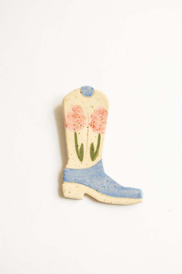 River + Fields Pottery Ceramic Cowboy Boot Magnet