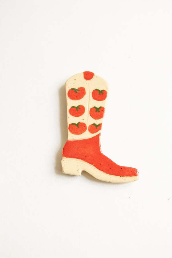 River + Fields Pottery Ceramic Cowboy Boot Magnet
