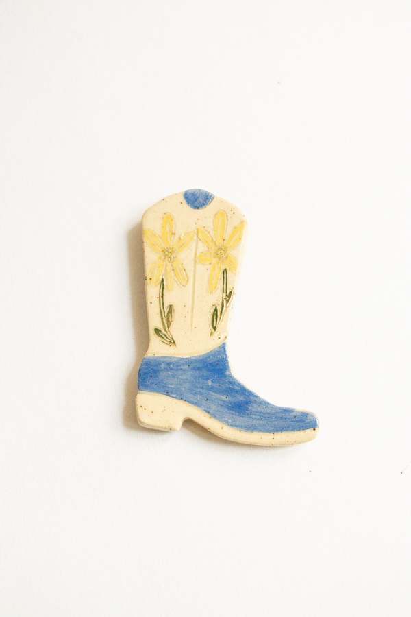 River + Fields Pottery Ceramic Cowboy Boot Magnet