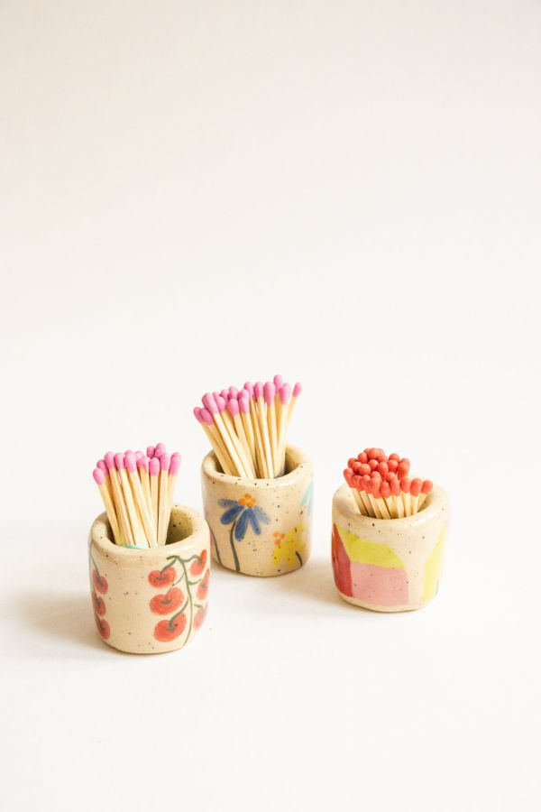 River + Fields Pottery Ceramic Match Holder