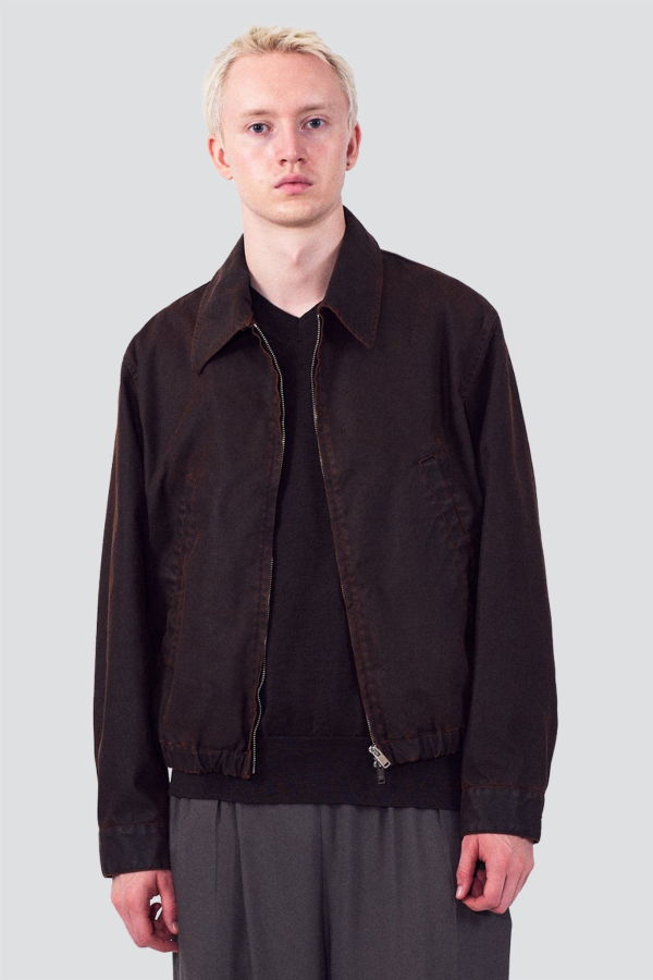 Yoke Brown Coating Cotton Drizzler Jacket