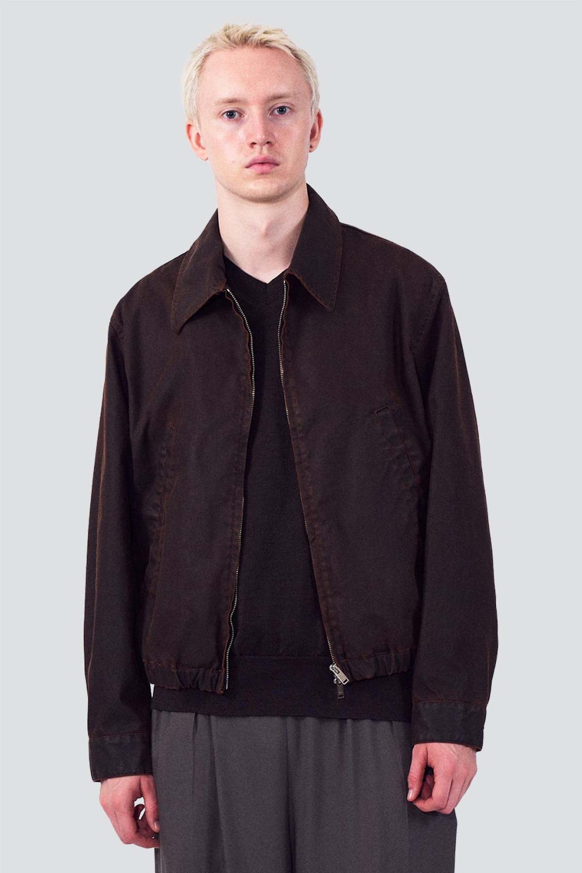 Yoke Brown Coating Cotton Drizzler Jacket - Image 1 of 5