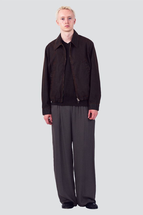 Yoke Brown Coating Cotton Drizzler Jacket