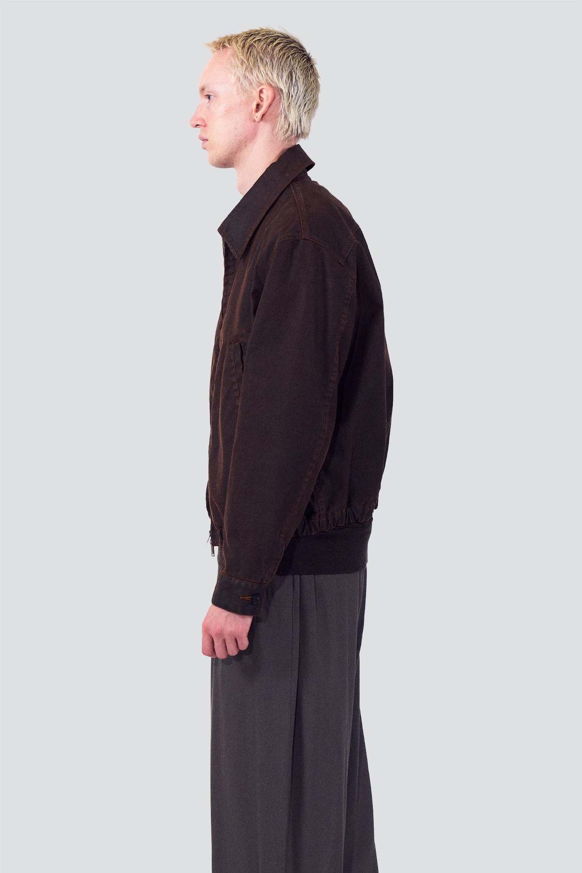 Yoke Brown Coating Cotton Drizzler Jacket - Image 3 of 5