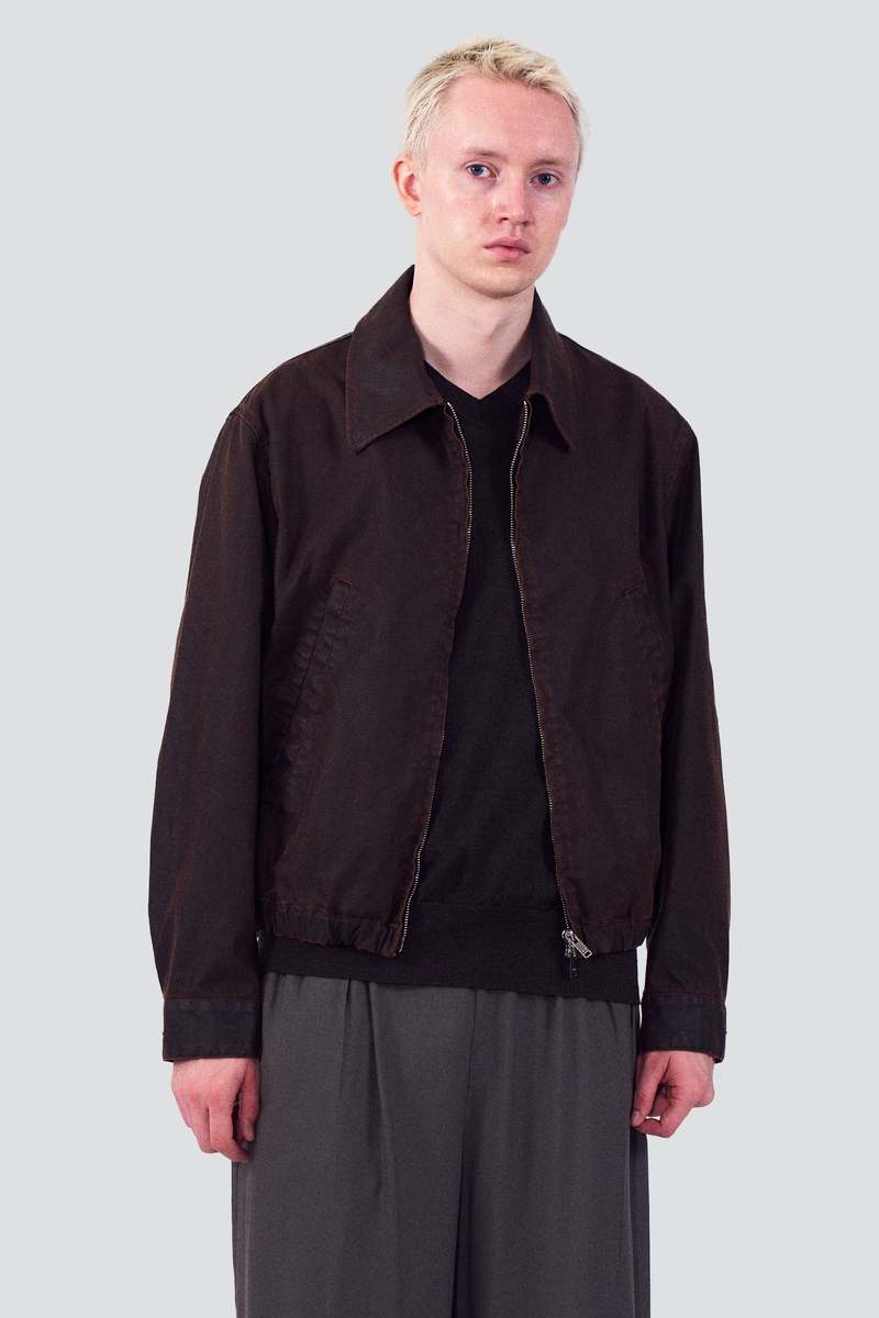 Yoke Brown Coating Cotton Drizzler Jacket