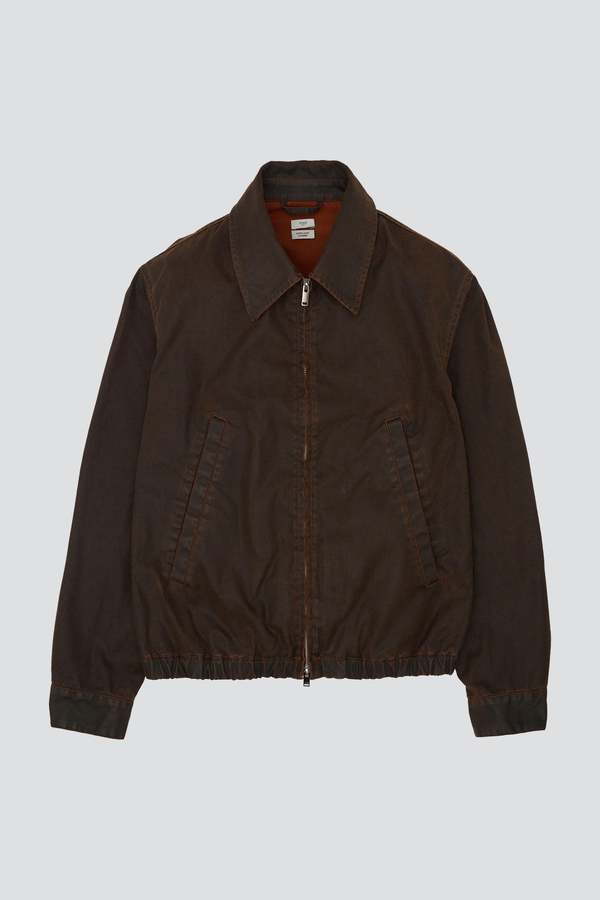 Yoke Brown Coating Cotton Drizzler Jacket