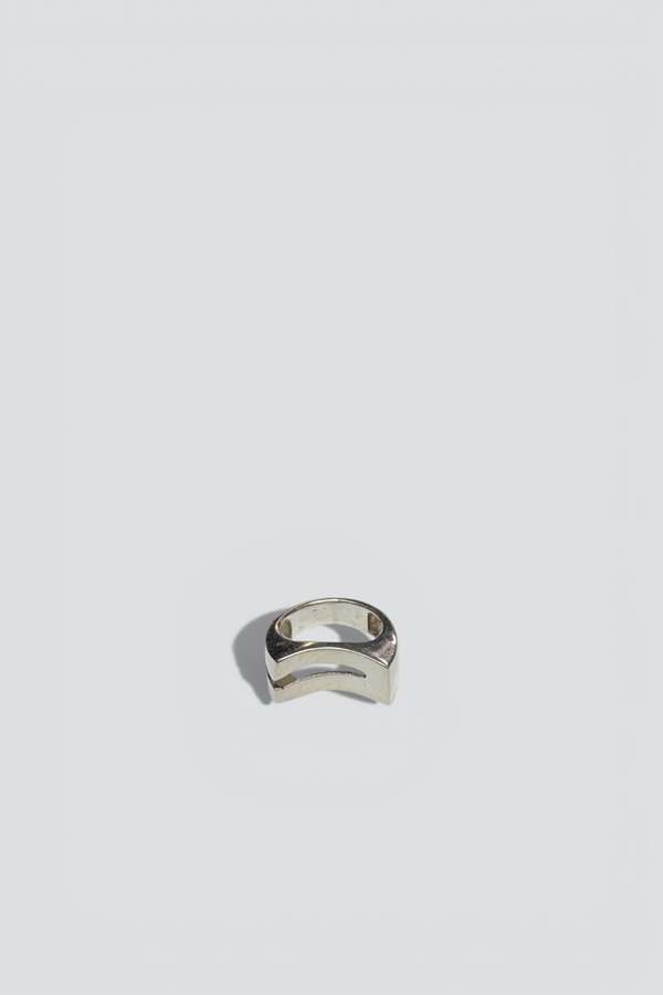 Curved Split Ring - Sterling Silver 