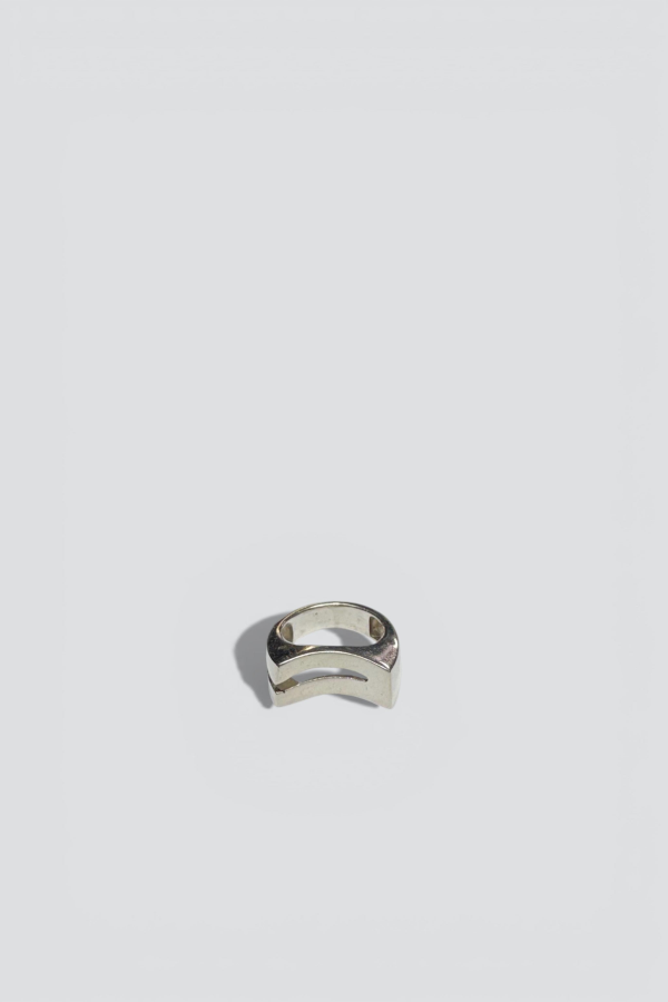 Curved Split Ring - Sterling Silver 