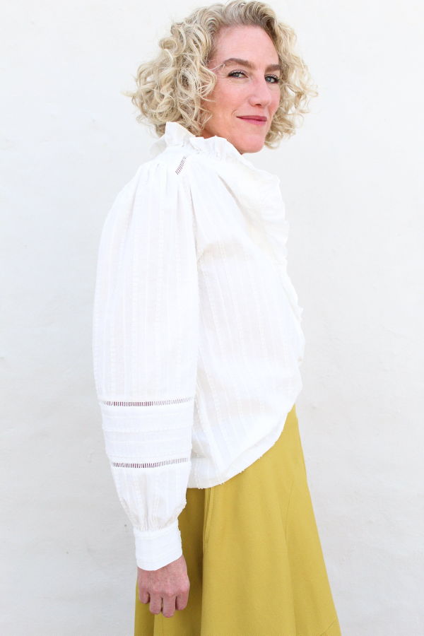 Colibri Meadow Blouse Top - White