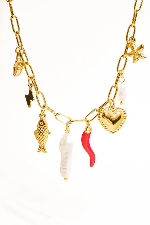 Flânerie Filigrane Pepper Fish Charm Necklace - 18K Gold