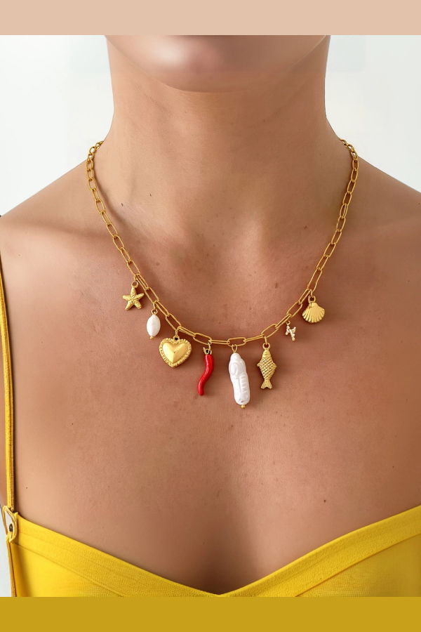 Flânerie Filigrane Pepper Fish Charm Necklace - 18K Gold