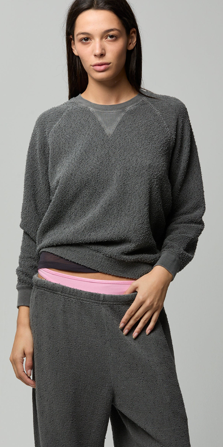Simone Wild Velvet Raglan Sweater - Navy/Taupe | Garmentory