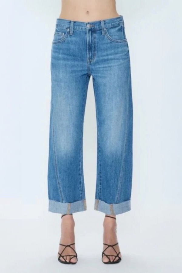 Pistola Kacey Mid Rise Cuffed Boyfriend Jeans - Laguna