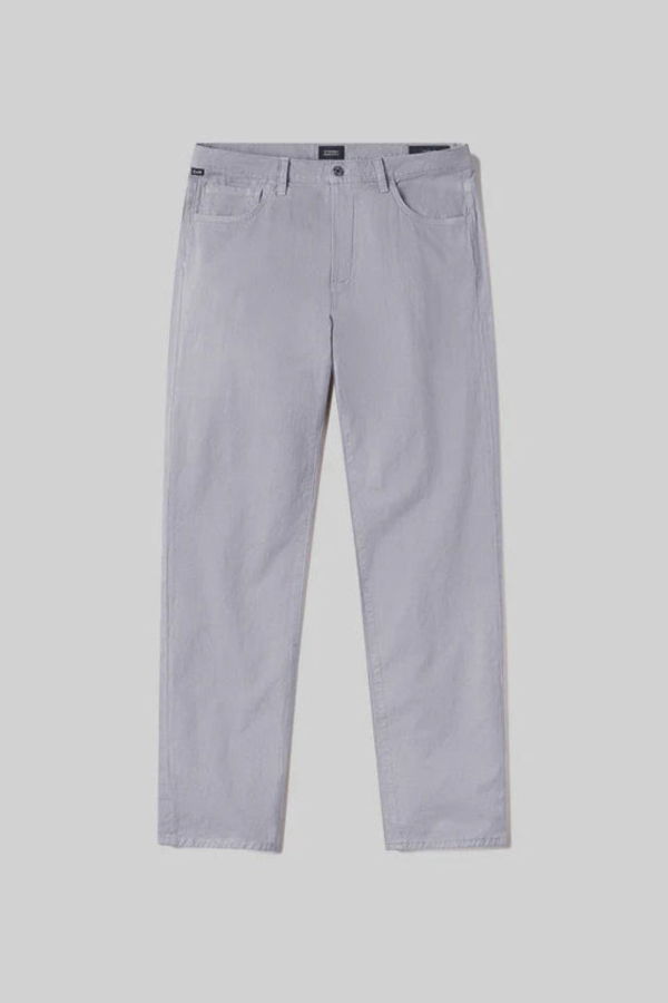 Citizens of Humanity Elijah Relaxed Straight Comfort Stretch Linen Pants - Hematite