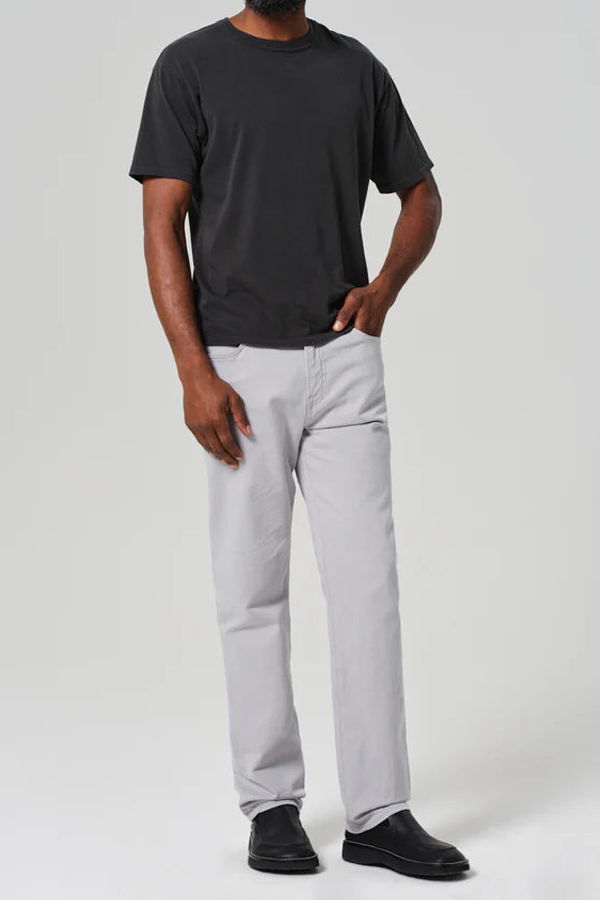 Citizens of Humanity Elijah Relaxed Straight Comfort Stretch Linen Pants - Hematite