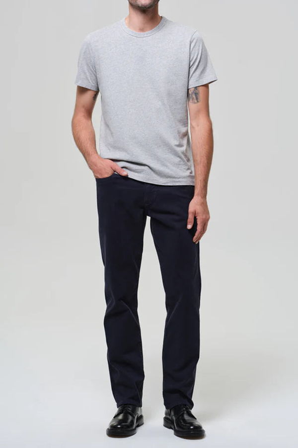 Citizens of Humanity Elijah Straight Comfort Stretch Linen Pants - Navy
