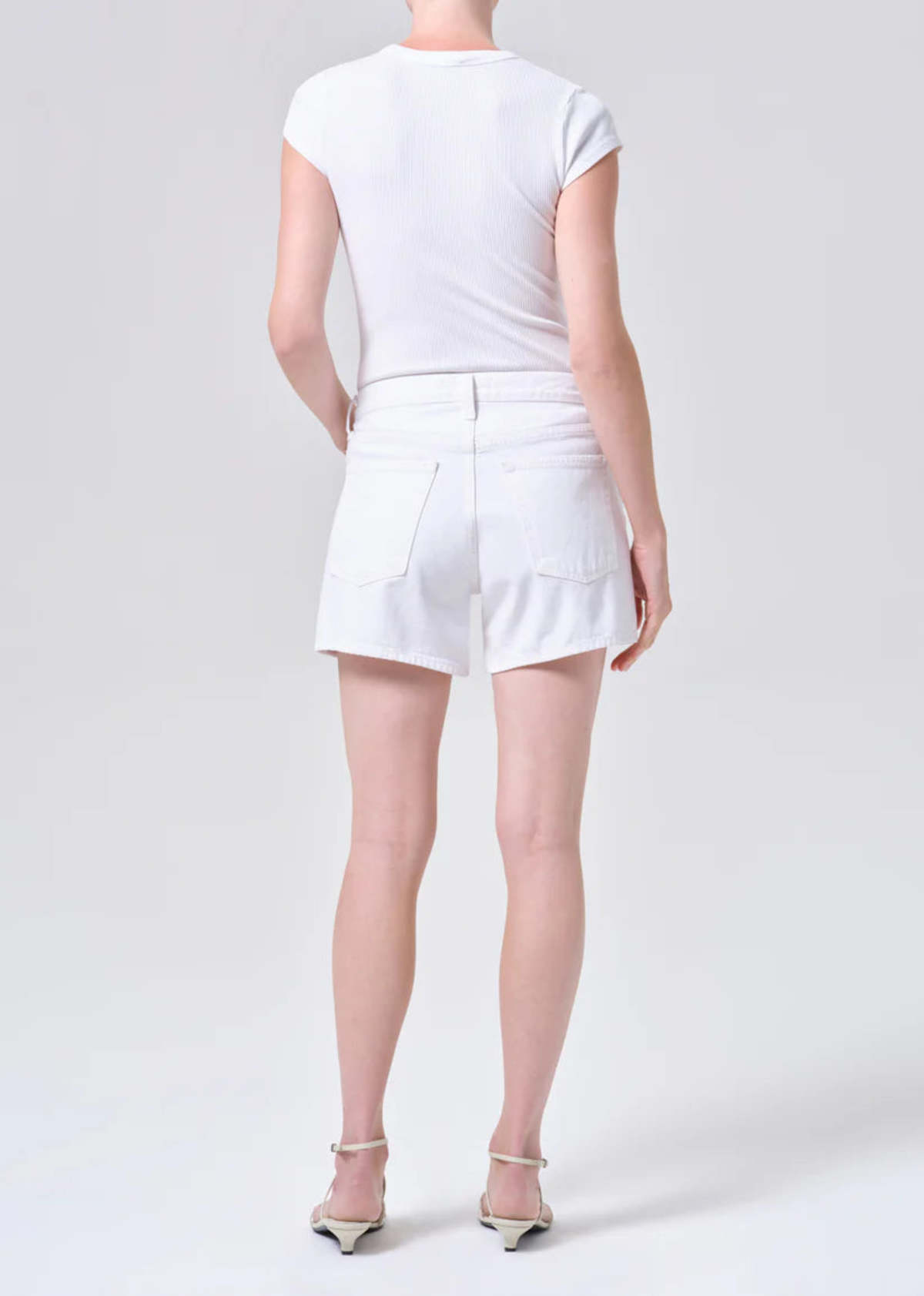 AGOLDE Parker Long Short Shorts - White - Image 2 of 4