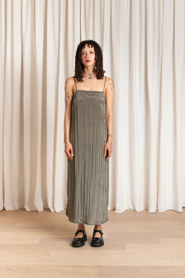 Ali Golden Square Neck Slip Dress