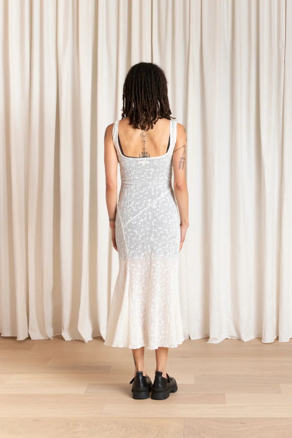 Ali Golden Tank Dress with Asymmetrical Hem