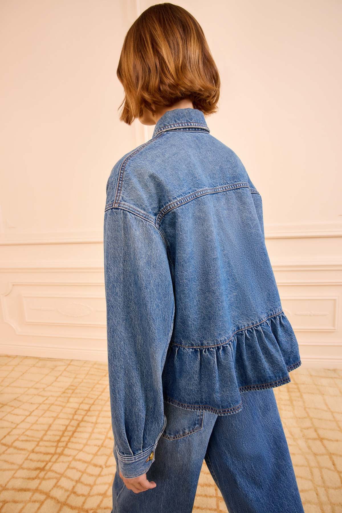 Ulla Johnson Arquette Denim Peplum Jacket - Image 3 of 5