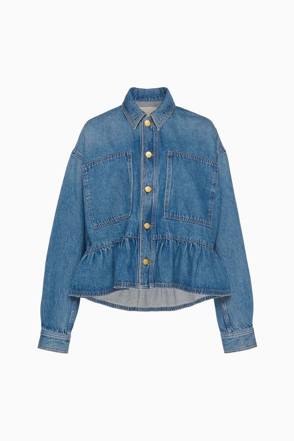 Ulla Johnson Arquette Denim Peplum Jacket